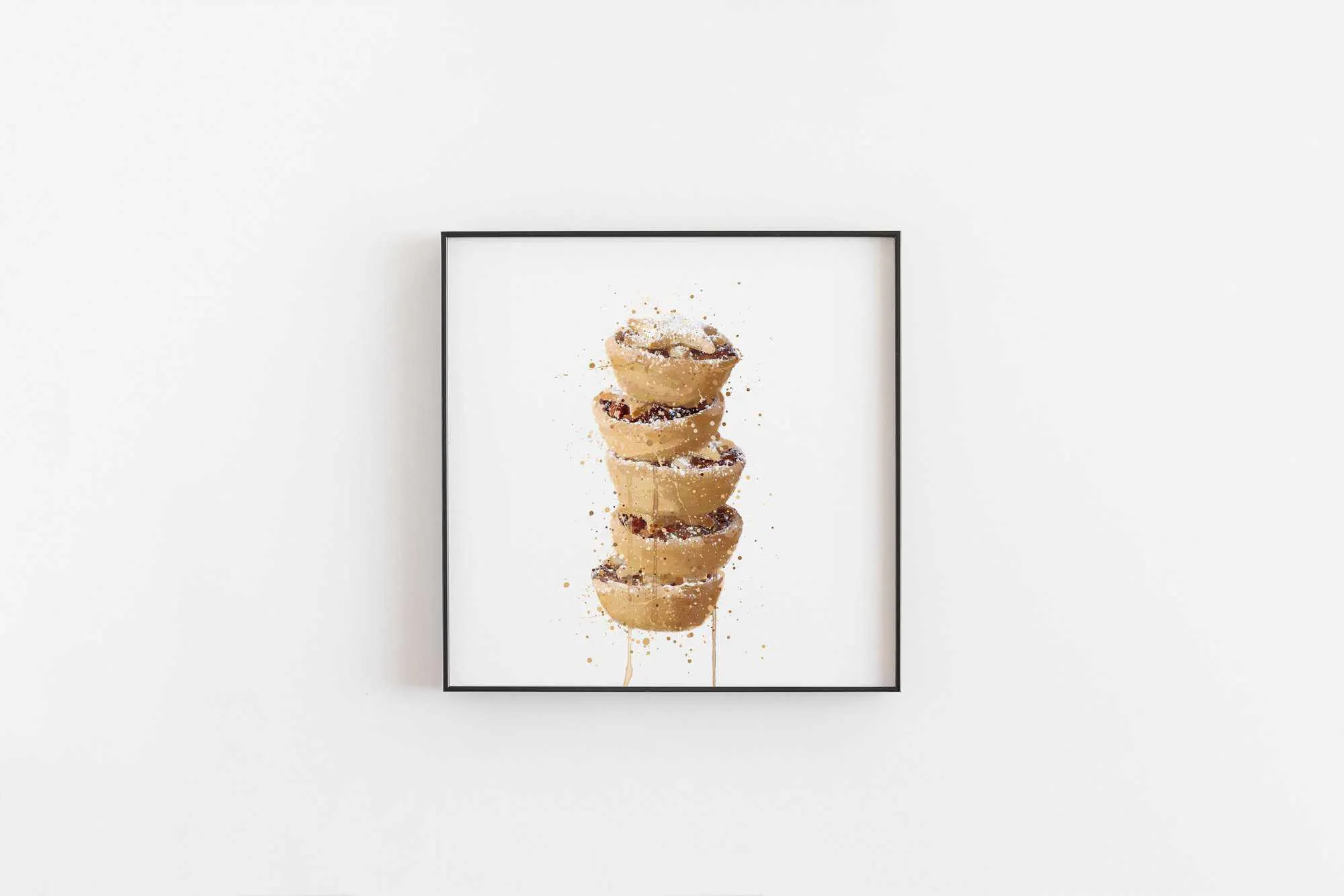 Mince Pie Wall Art Print , Contemporary and Stylish Christmas Decoration Alternative Xmas Decor