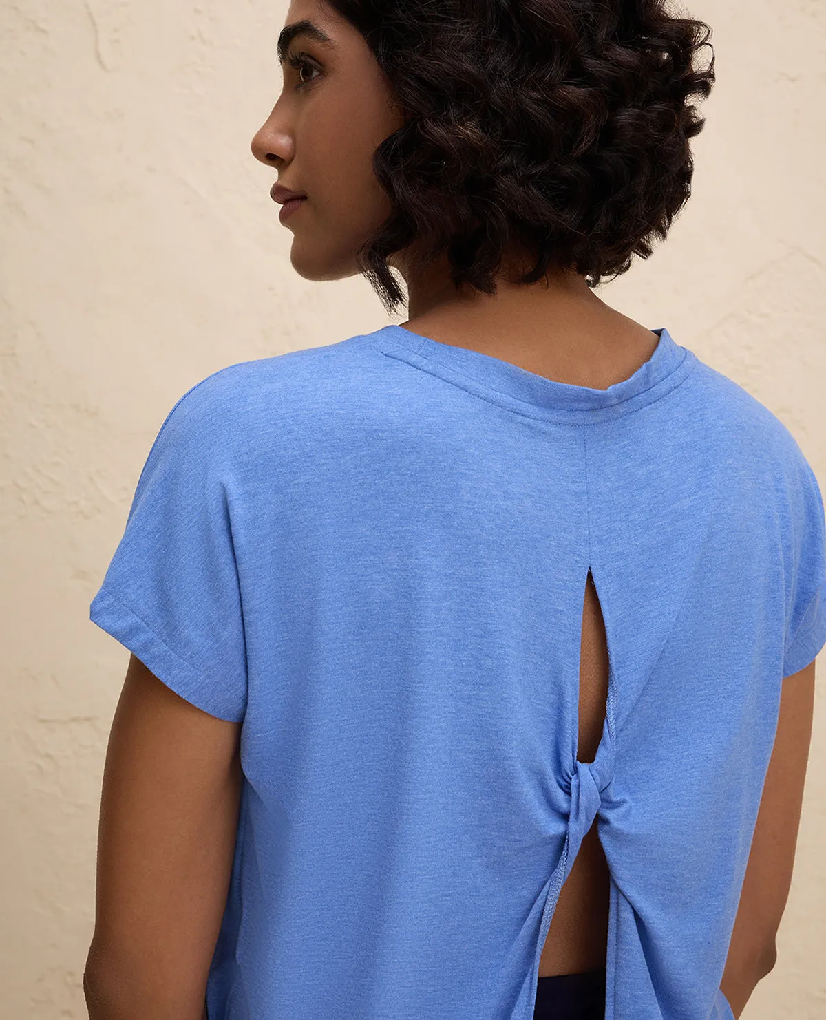 Nykd By Nykaa Super Stylish Back Knot Tee-NYAT279-Blue