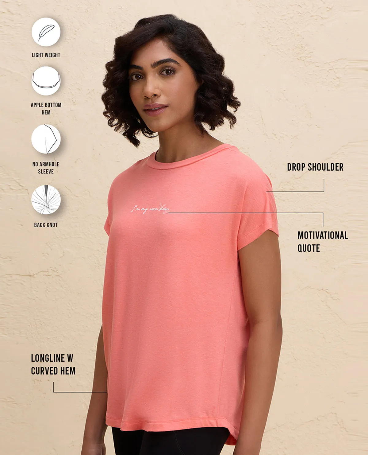 Nykd By Nykaa Super Stylish Back Knot Tee-NYAT279-Orange