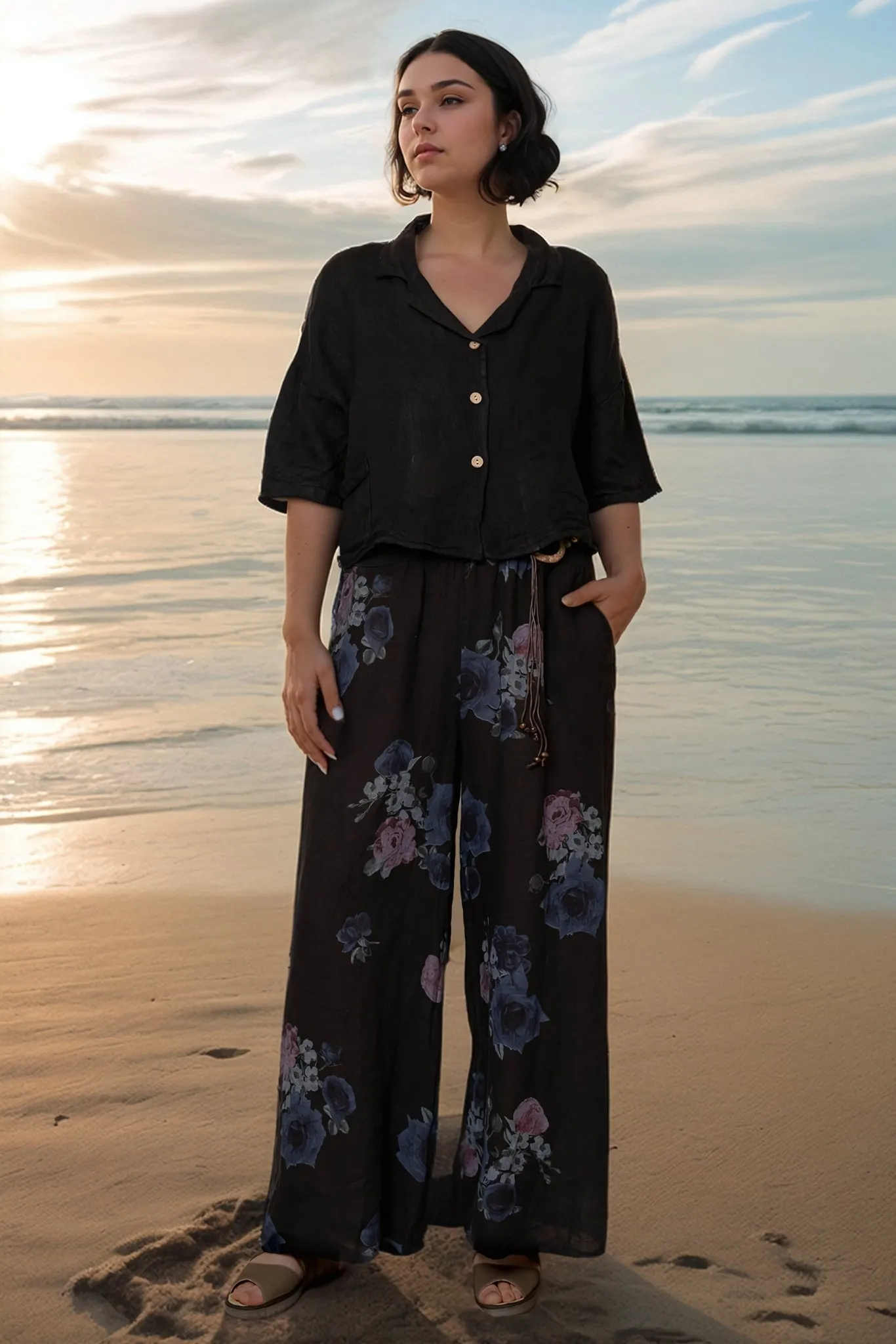 Pia Palazzo Linen Pant