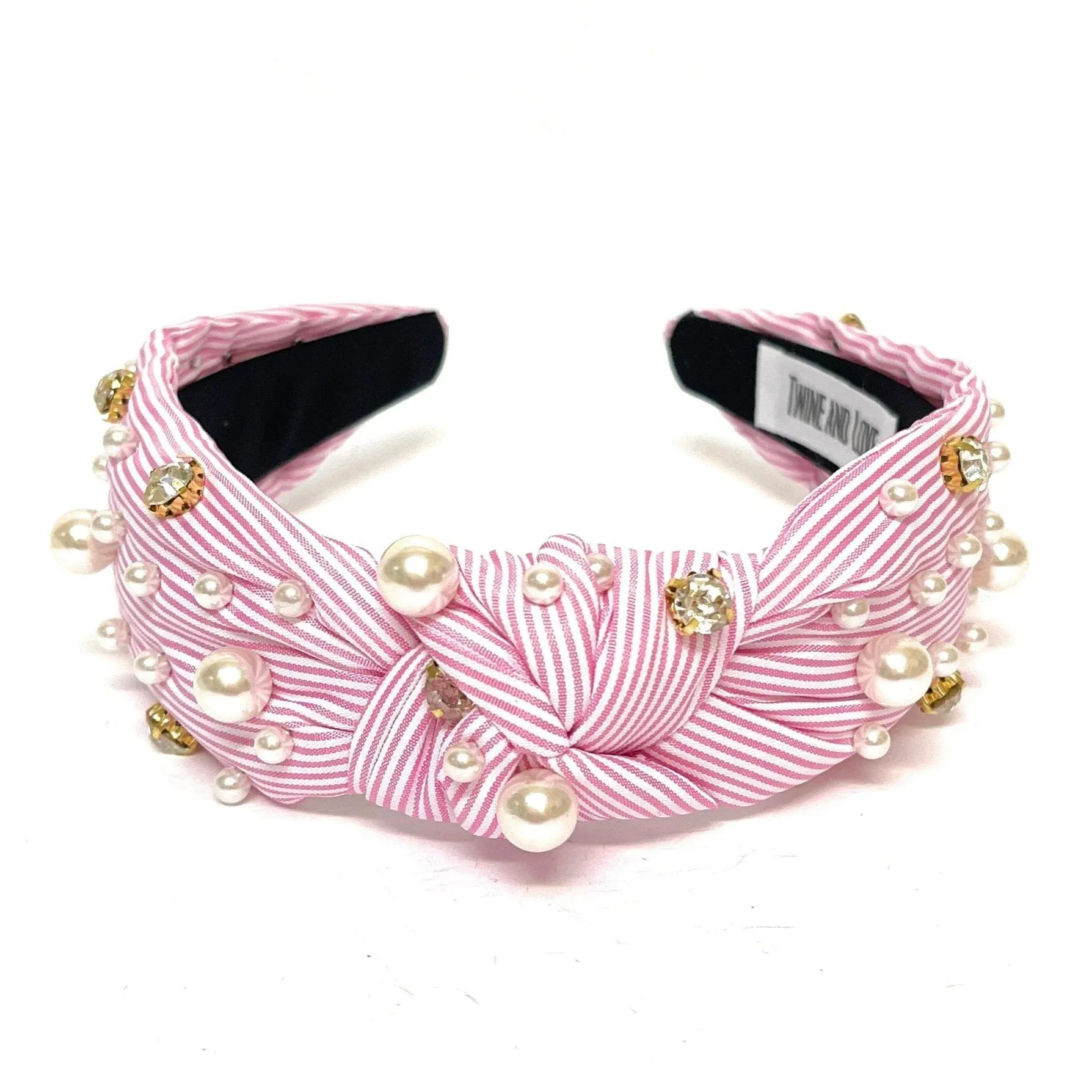 Pink Striped Knot Headband