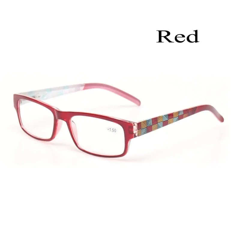 Reading glasses Spring Hinge Stylish Pattern Design Readers Men and Women Color eyewears Prresbyopia Glasses Diopter  50 to  600