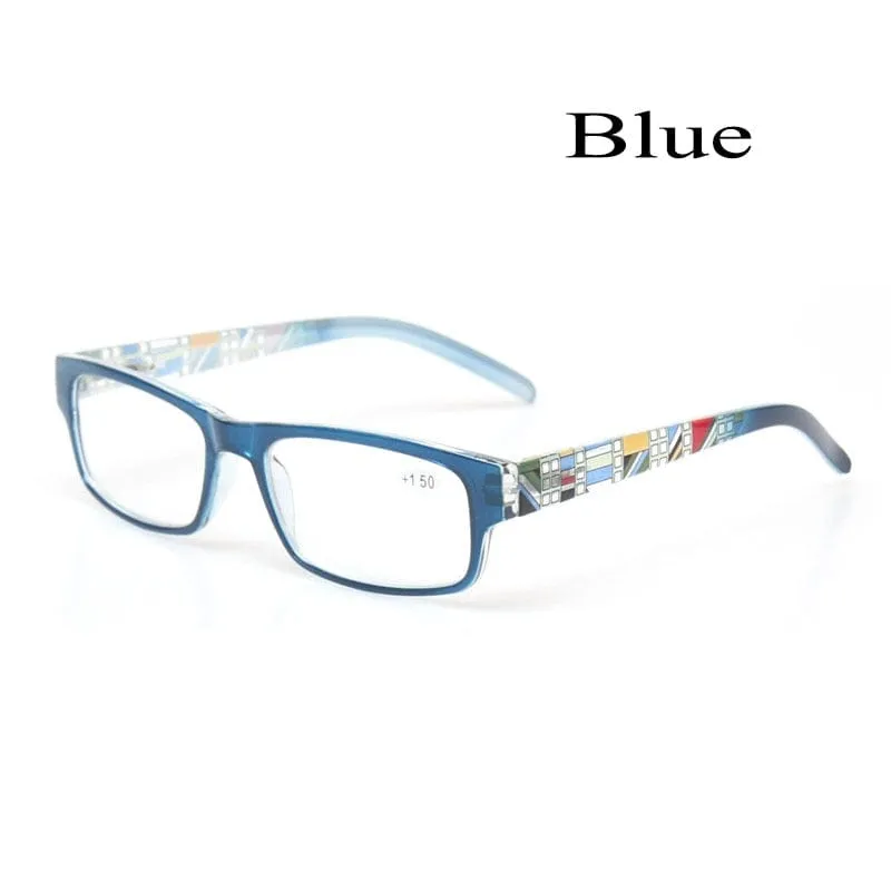 Reading glasses Spring Hinge Stylish Pattern Design Readers Men and Women Color eyewears Prresbyopia Glasses Diopter  50 to  600