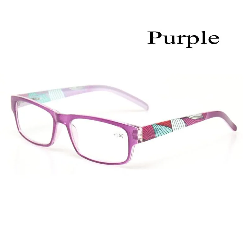 Reading glasses Spring Hinge Stylish Pattern Design Readers Men and Women Color eyewears Prresbyopia Glasses Diopter  50 to  600