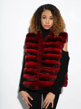 Red Chinchilla Fur Vest