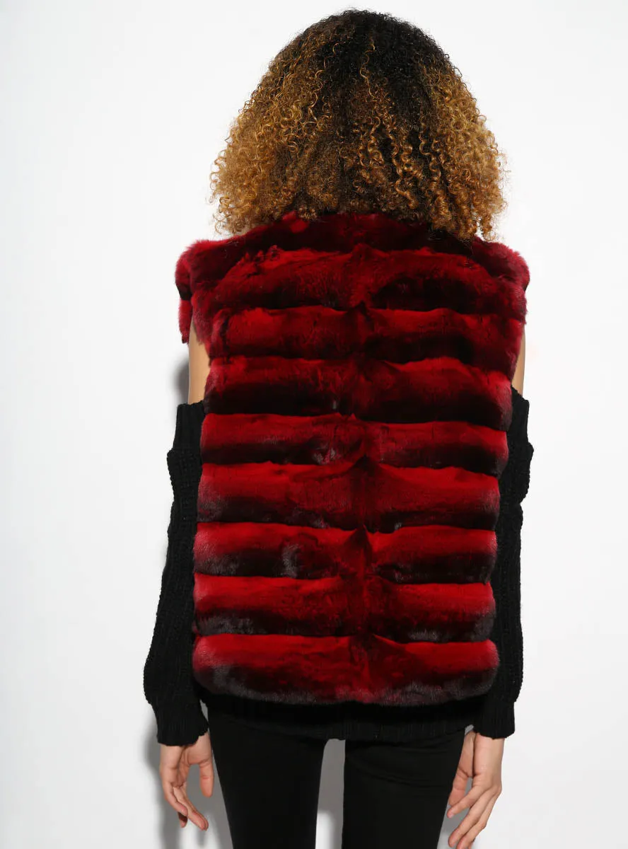 Red Chinchilla Fur Vest