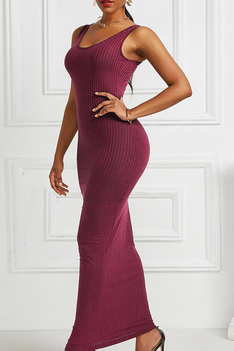 Ribbed Sleeveless Maxi Dress