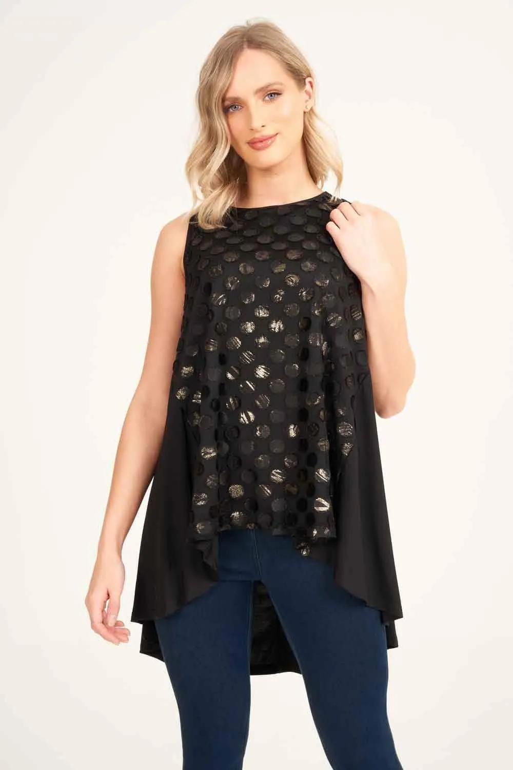 Saloos Sleeveless Elliptical Tunic Top