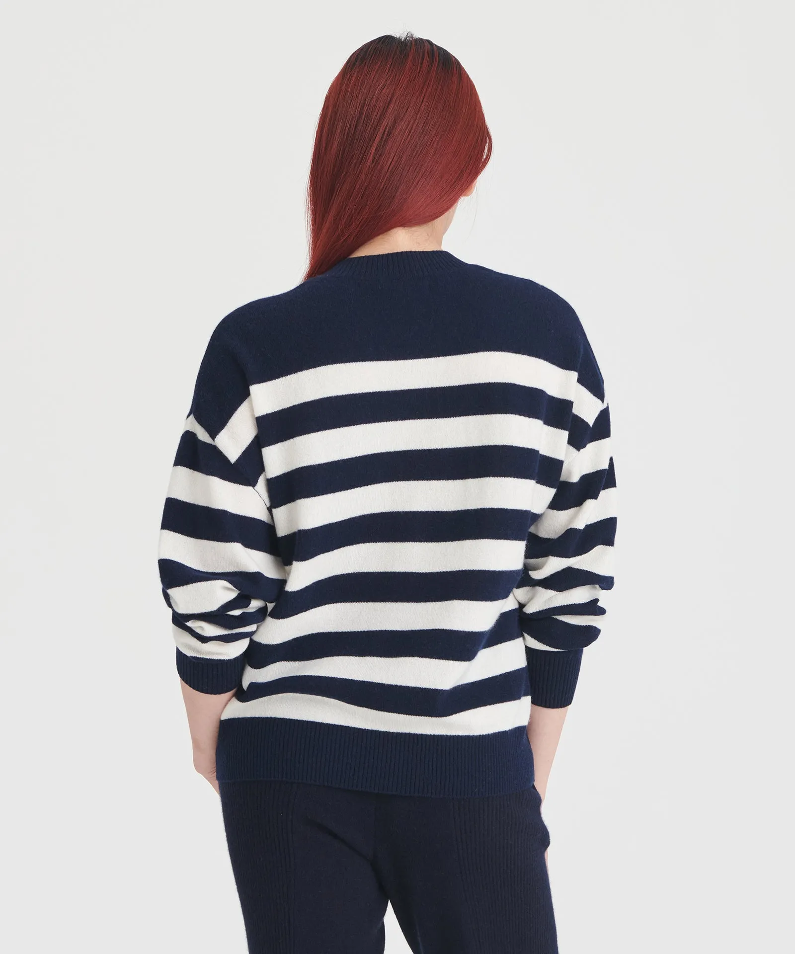 Signature Cashmere Striped Crewneck Sweater