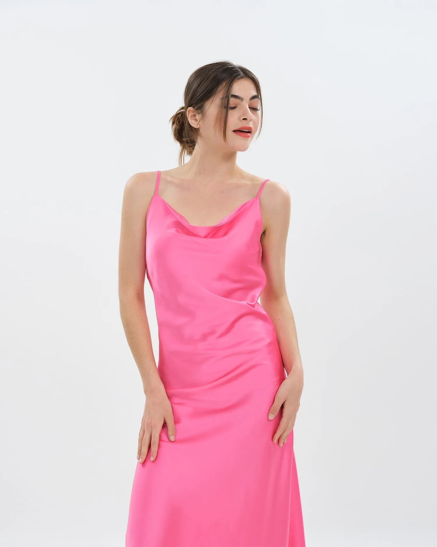 Silky Sleeveless Party Dress IA13