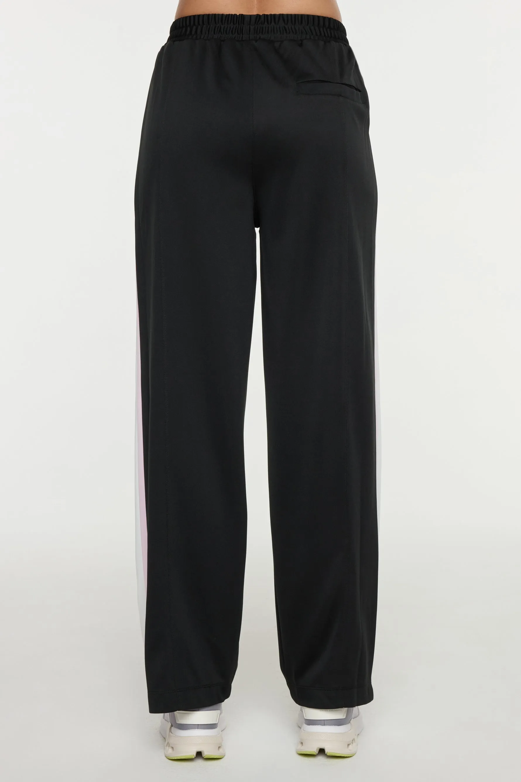 Sporty Jersey Straight Leg Pants - Black