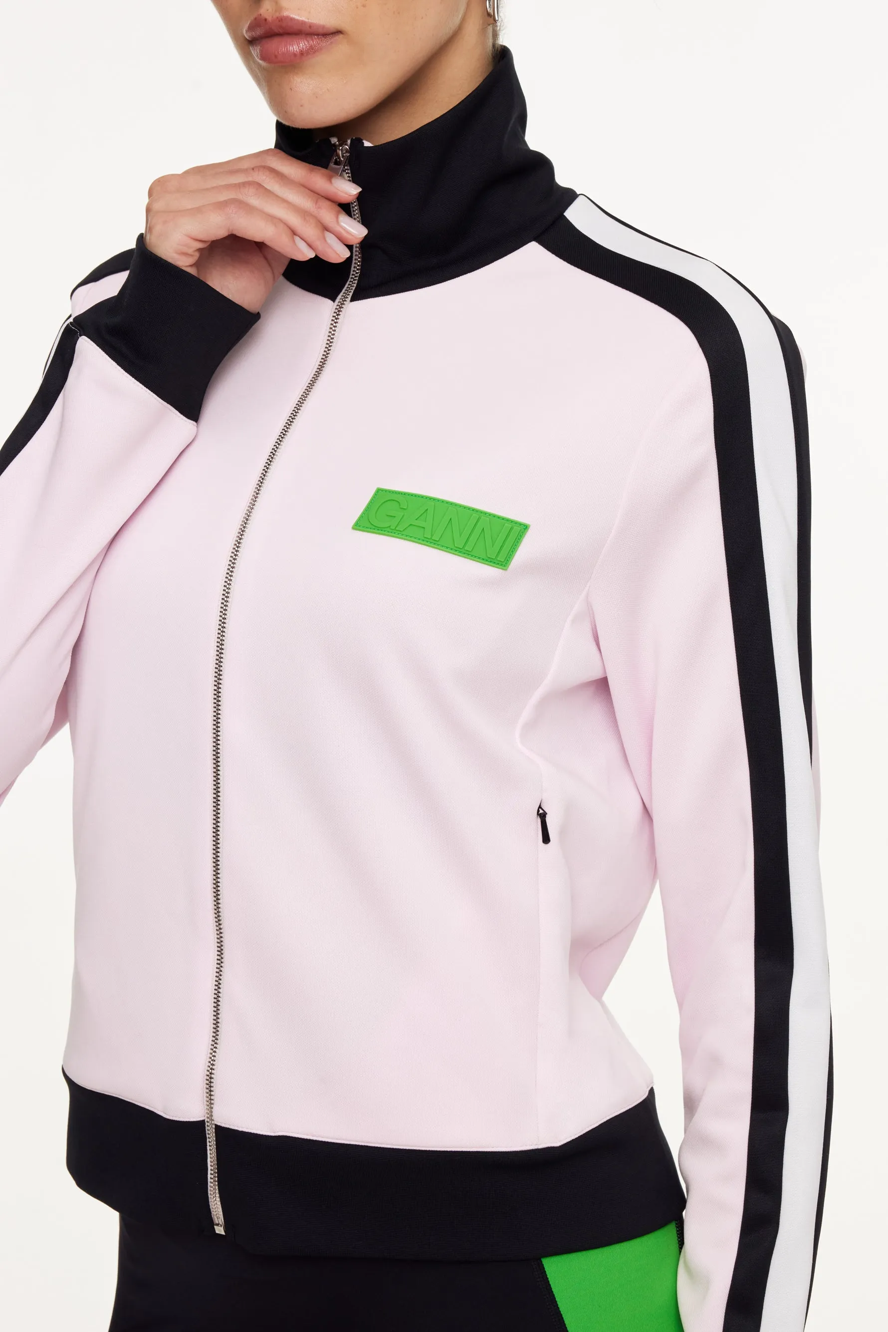 Sporty Jersey Tracksuit Jacket