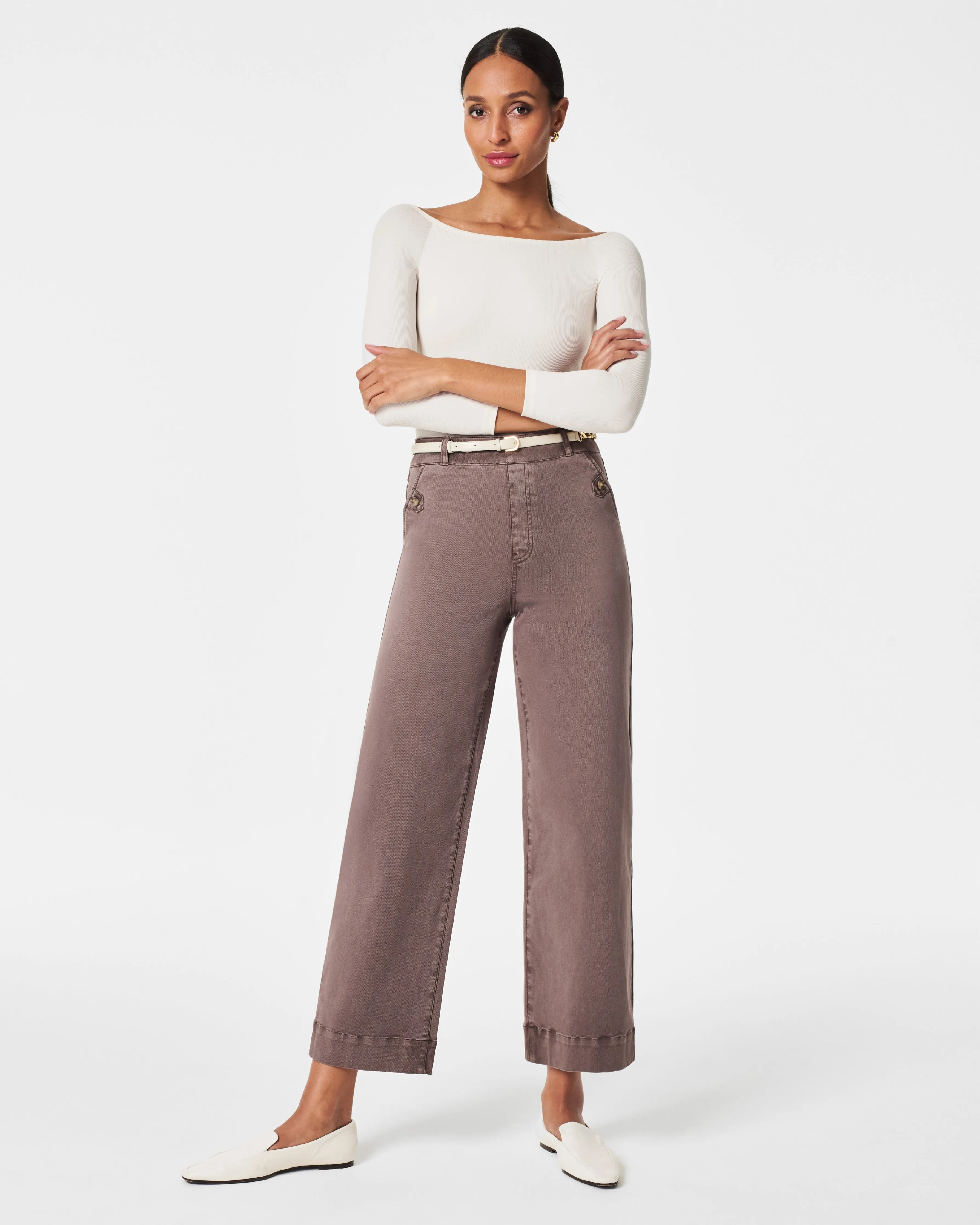 Stretch Twill Cropped Pant