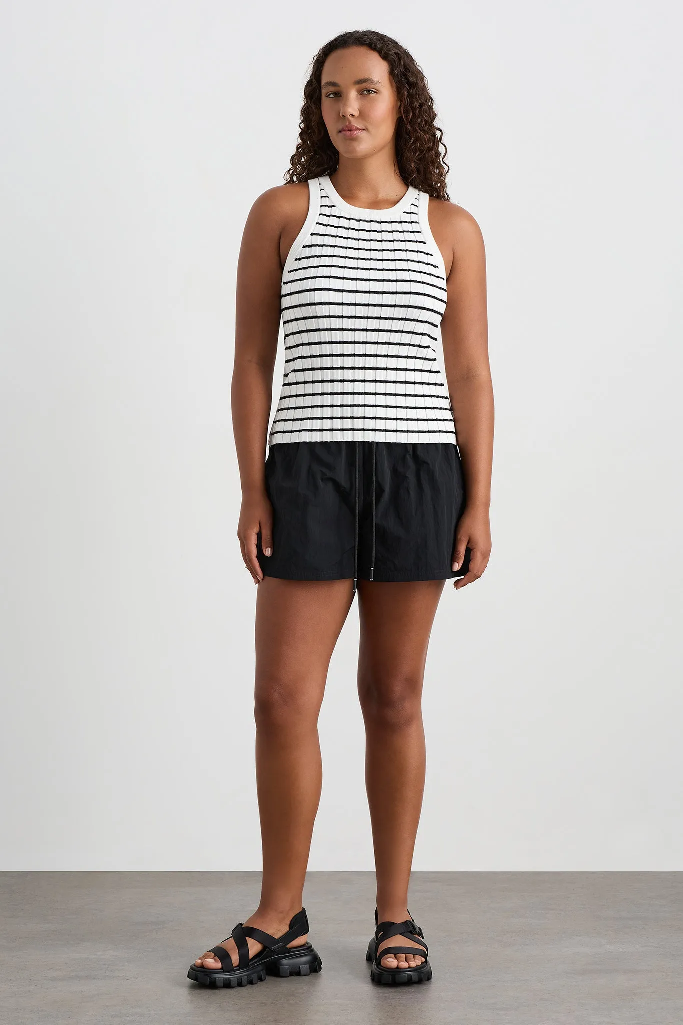 Striped Knitted Logo Tank 135