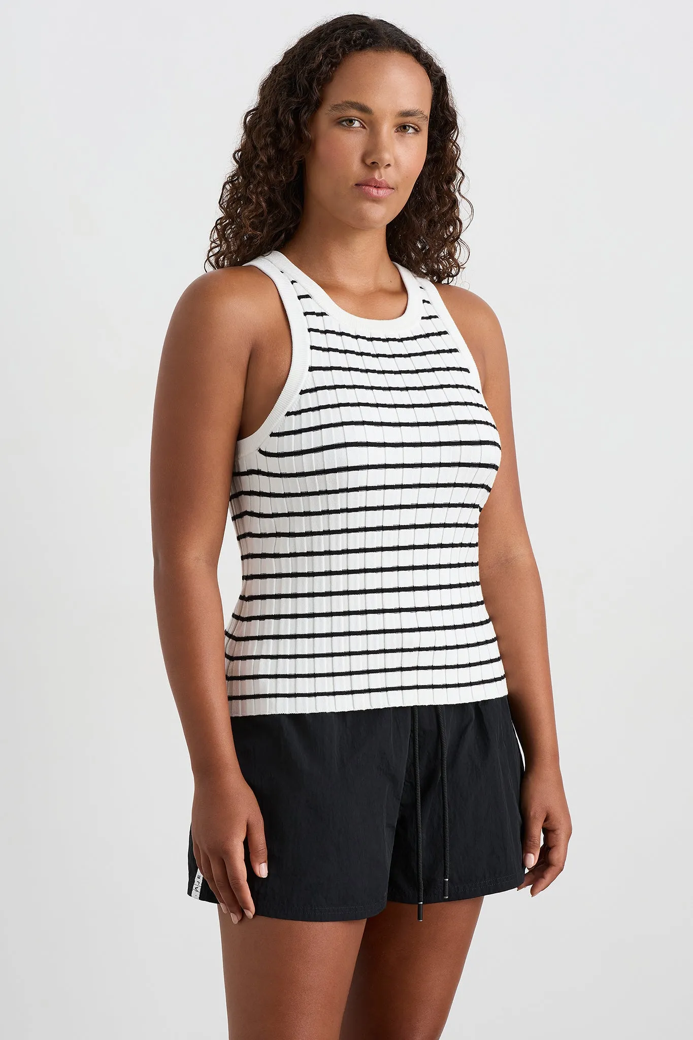 Striped Knitted Logo Tank 135