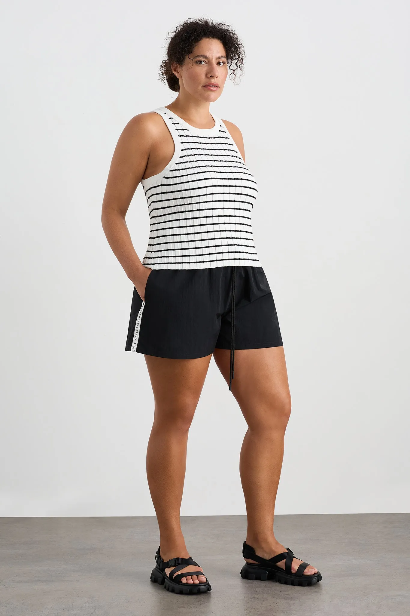 Striped Knitted Logo Tank 135