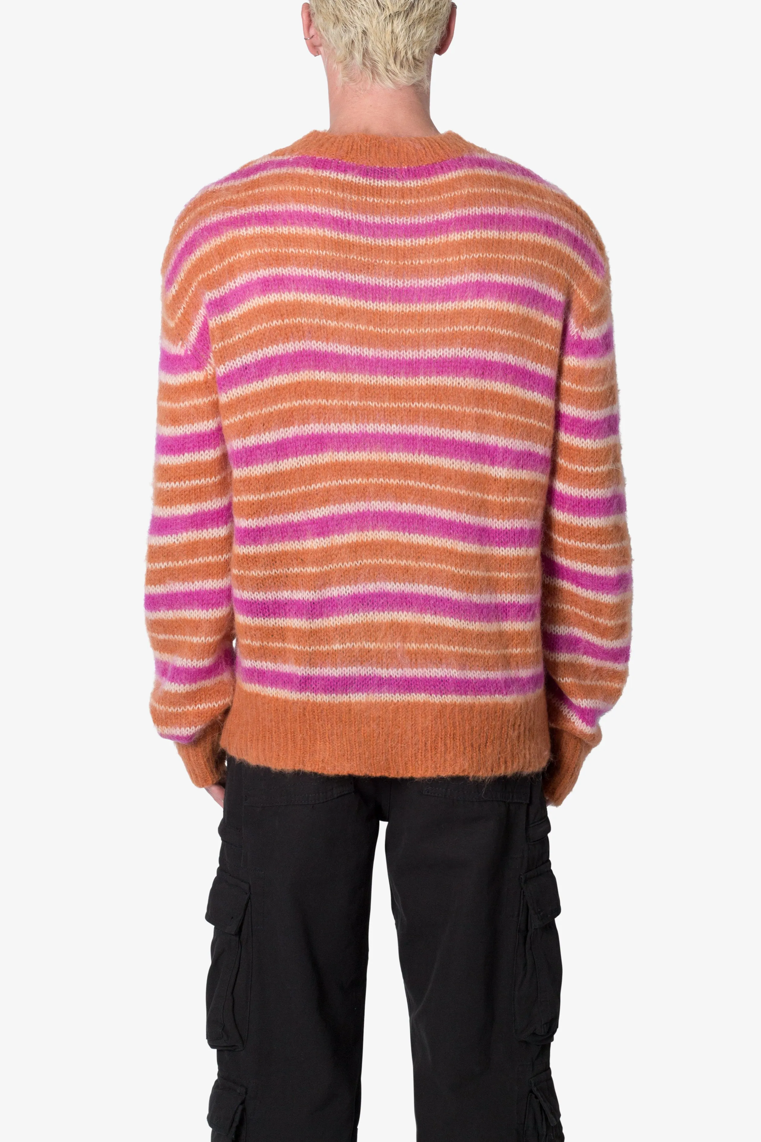 Striped Mohair Sweater - Orange