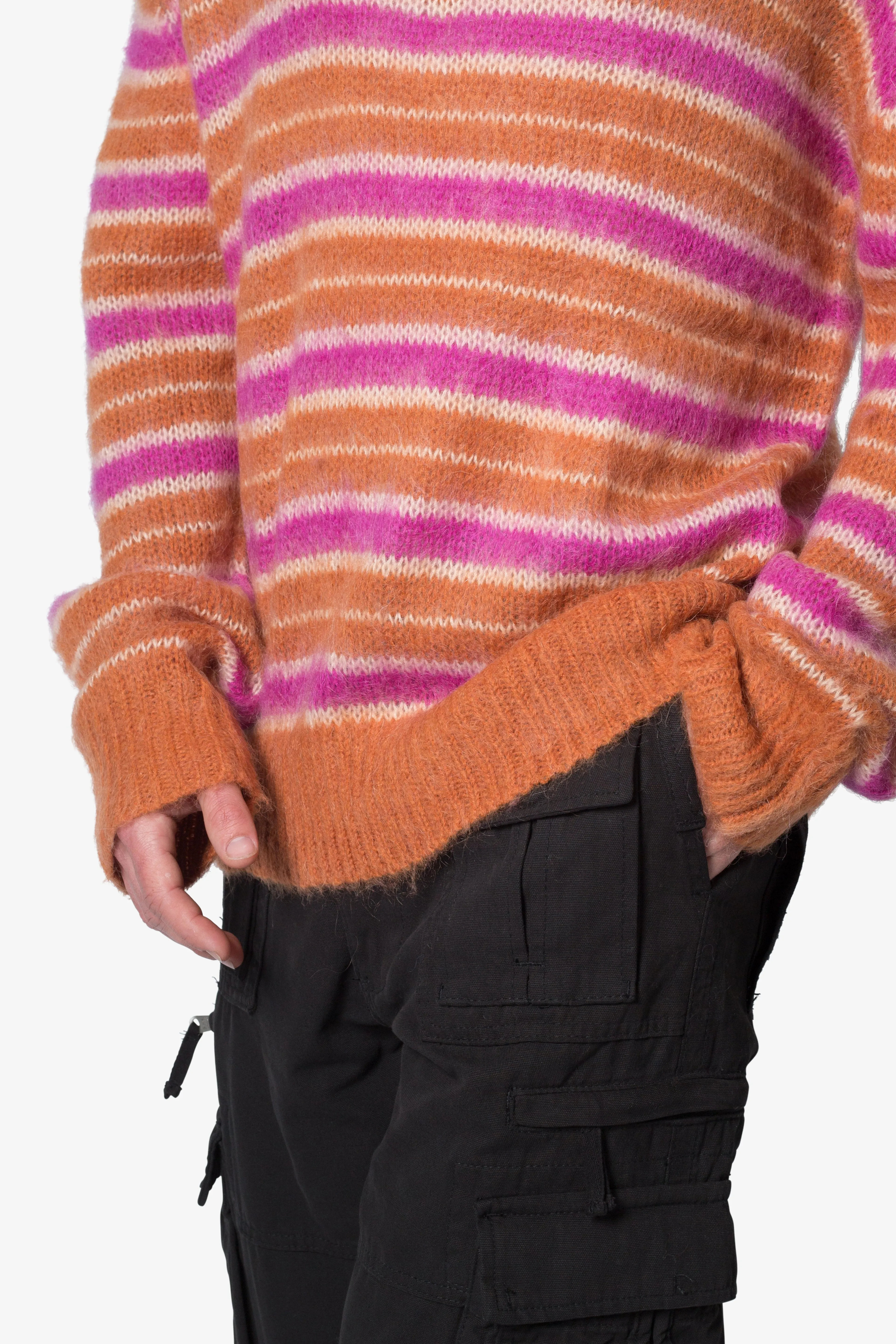 Striped Mohair Sweater - Orange