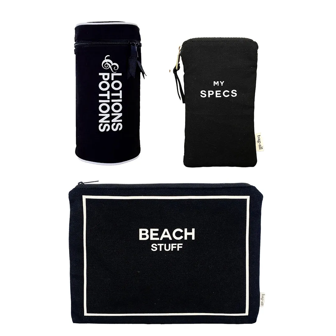 Stylish Beach Essential Set, 3-pack, Black