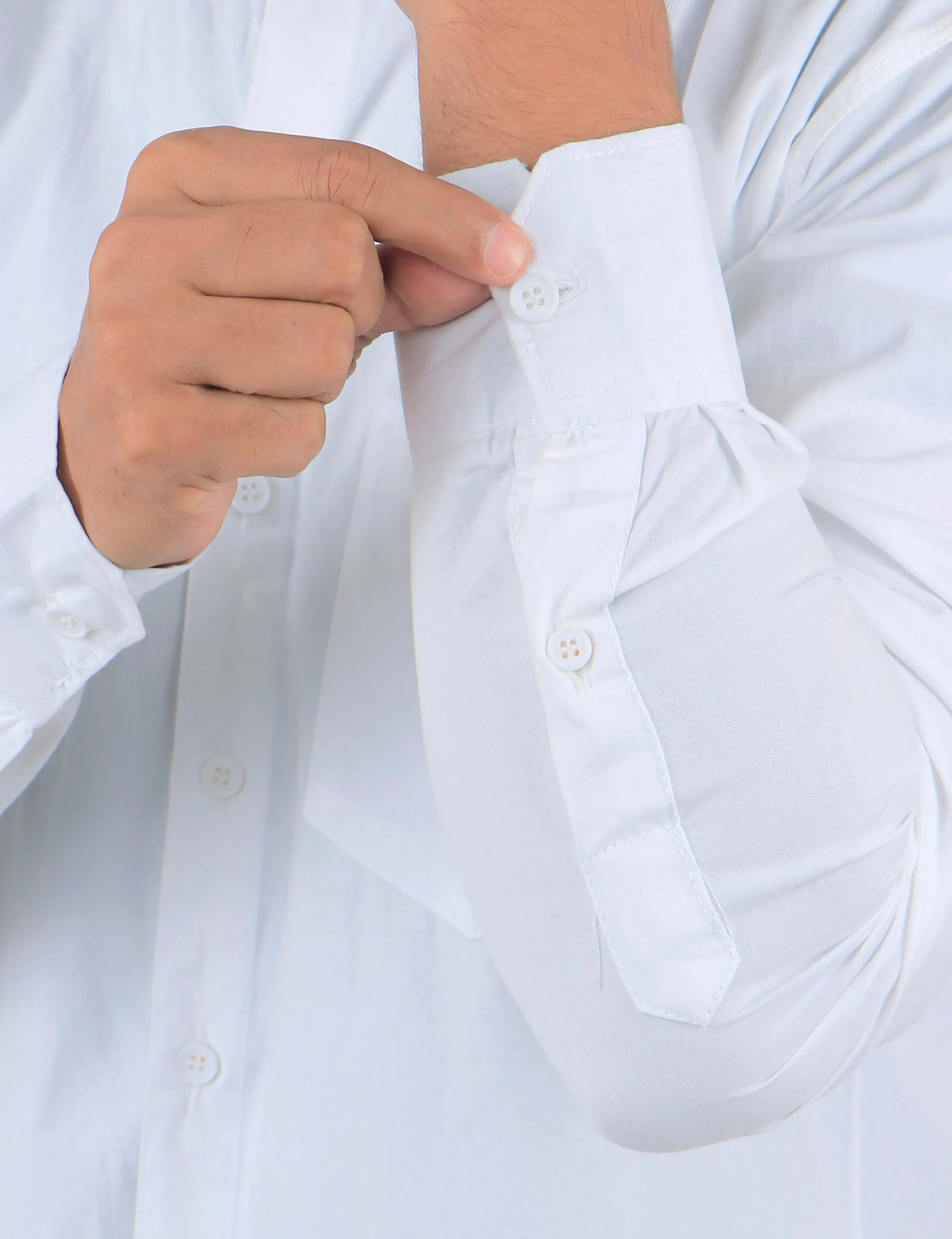 Stylish Men White Regular Fit Solid Long Sleeves Formal Shirt