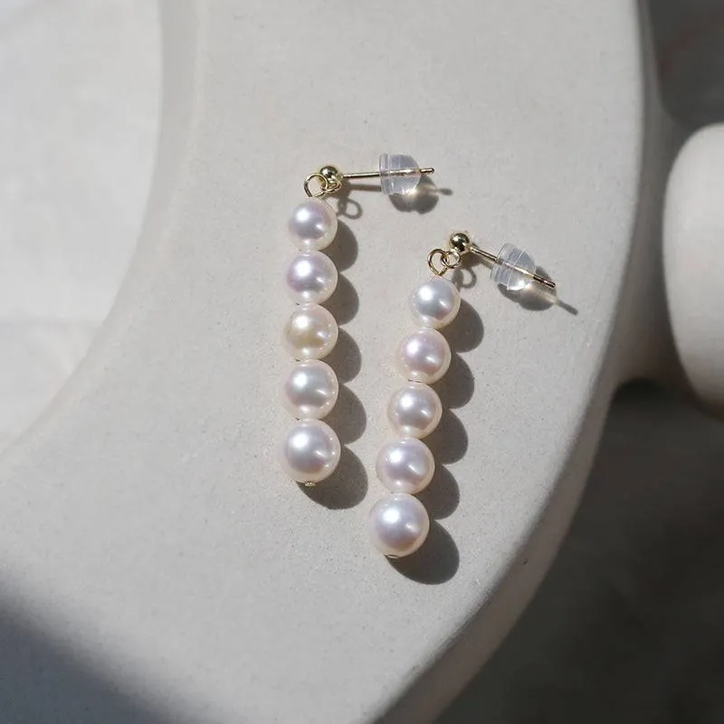 Stylish Pearls Gold Earrings