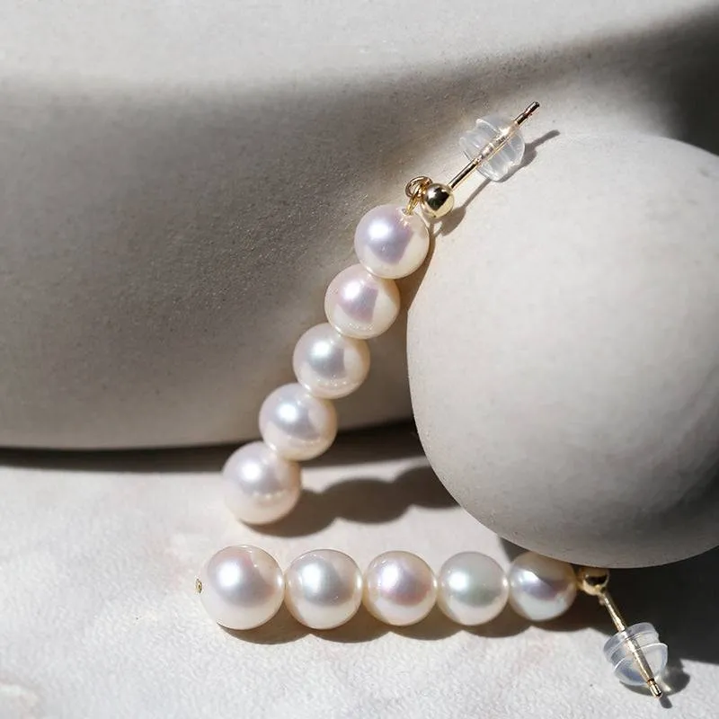 Stylish Pearls Gold Earrings