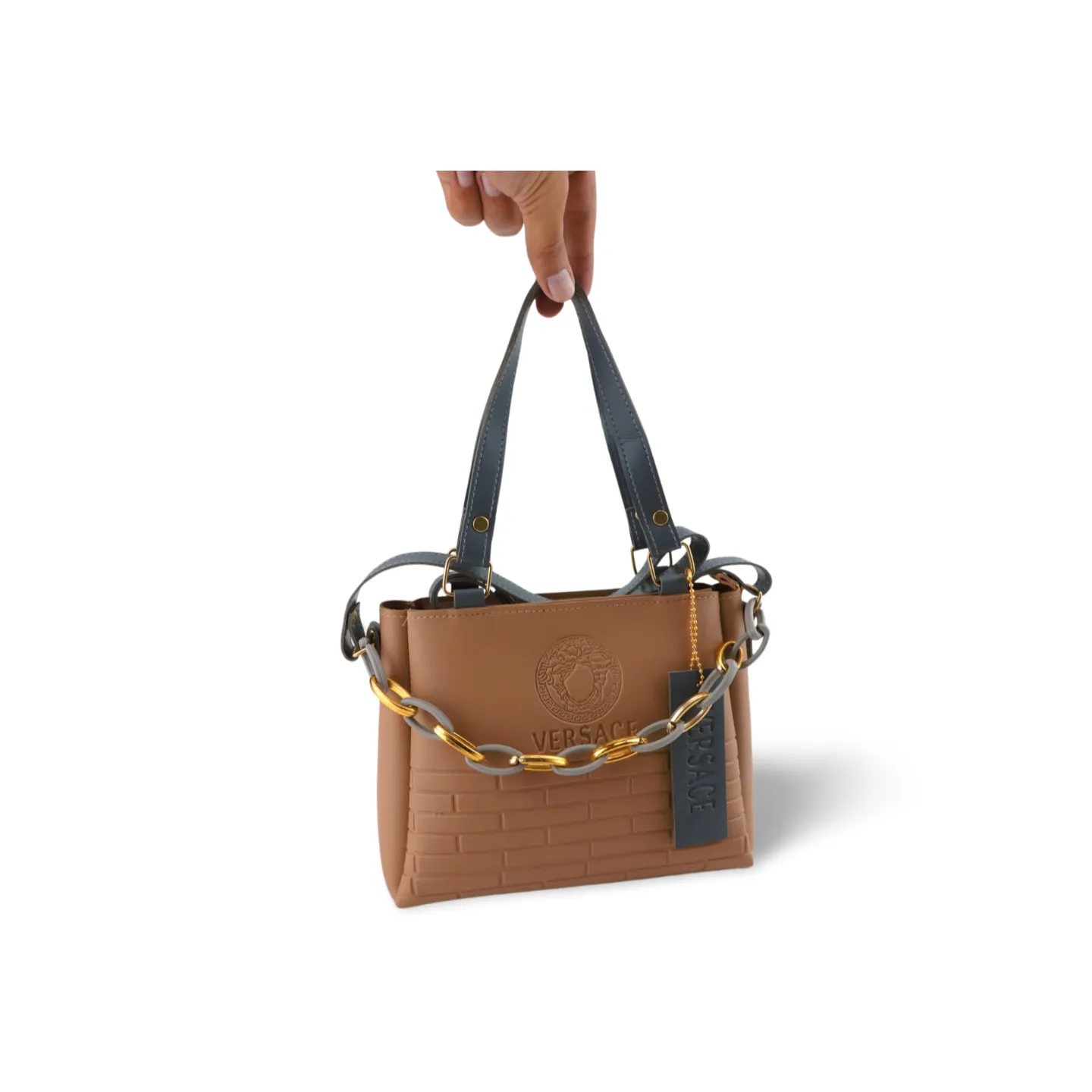 Stylish Small Chain Shoulder Bag with Gold-Tone Chain Strap