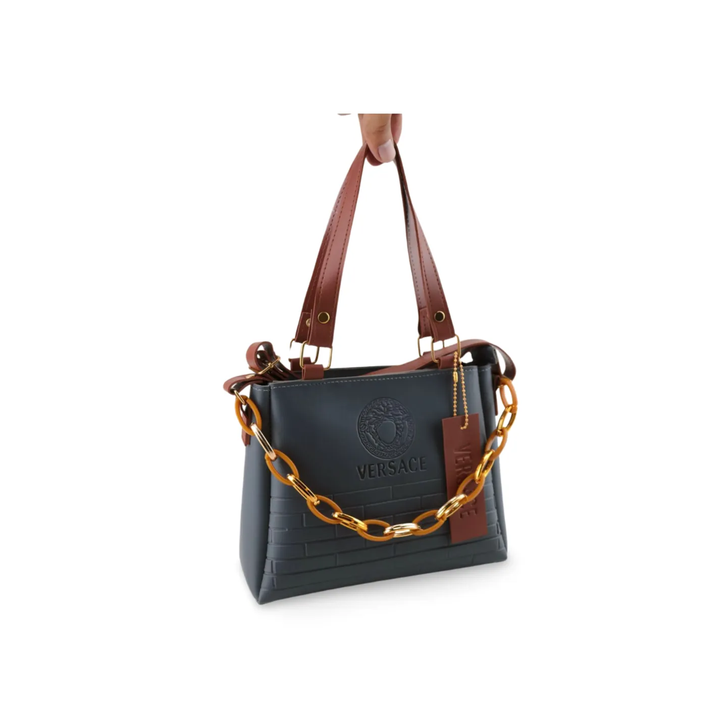 Stylish Small Chain Shoulder Bag with Gold-Tone Chain Strap