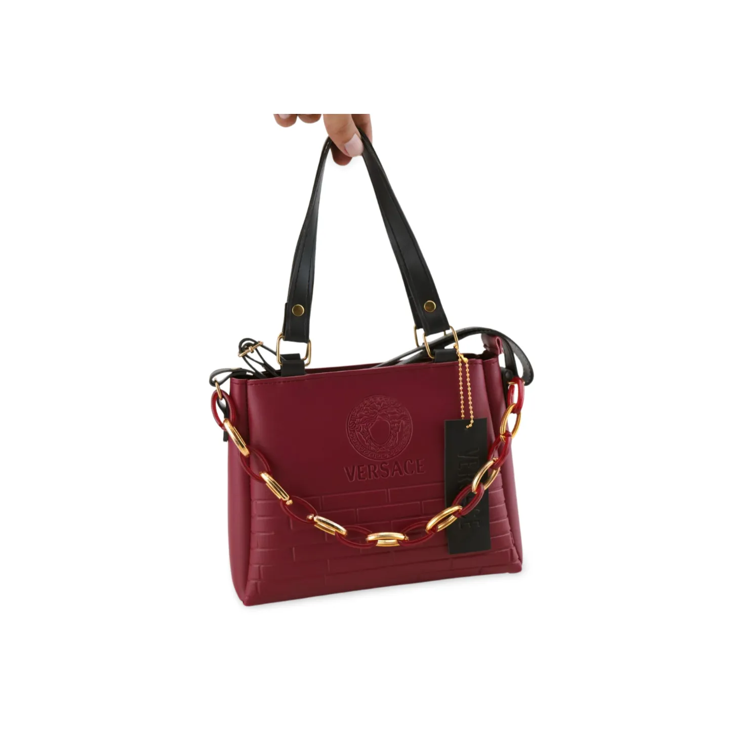 Stylish Small Chain Shoulder Bag with Gold-Tone Chain Strap