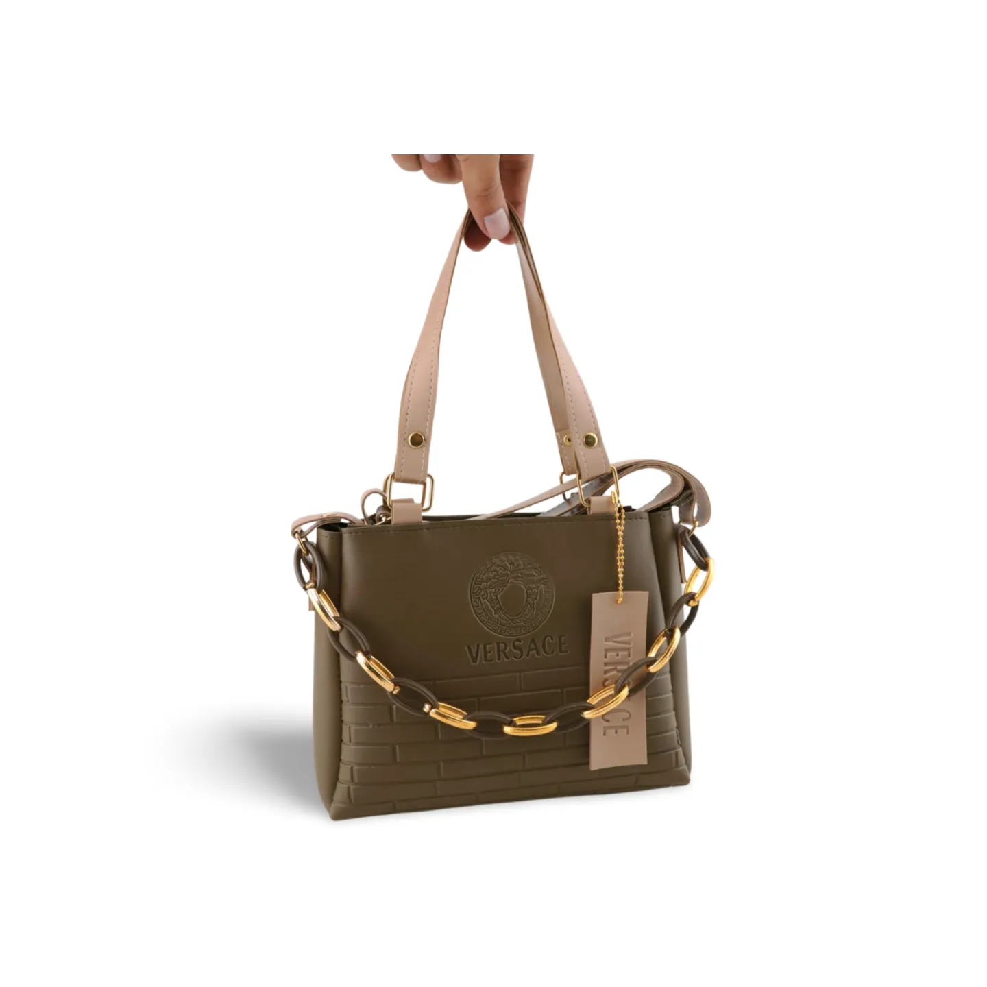 Stylish Small Chain Shoulder Bag with Gold-Tone Chain Strap