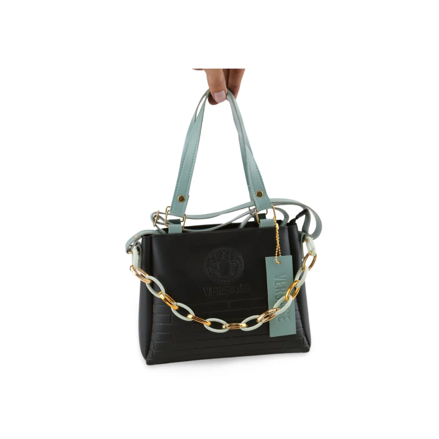 Stylish Small Chain Shoulder Bag with Gold-Tone Chain Strap