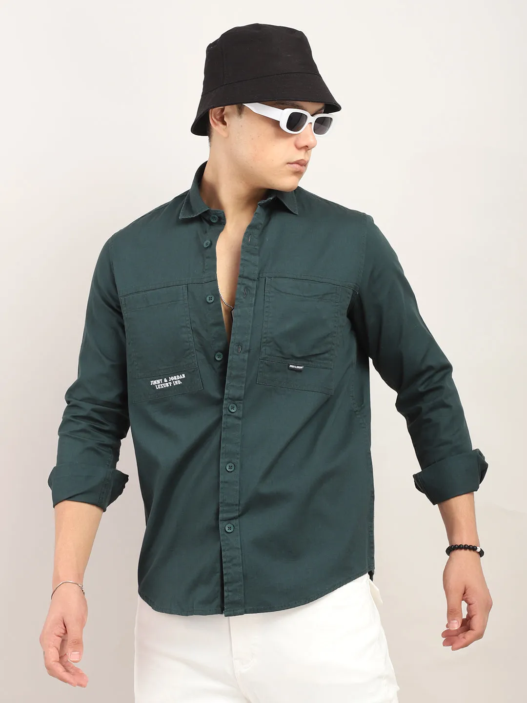 Superflex Stylish Dark Green Shirt