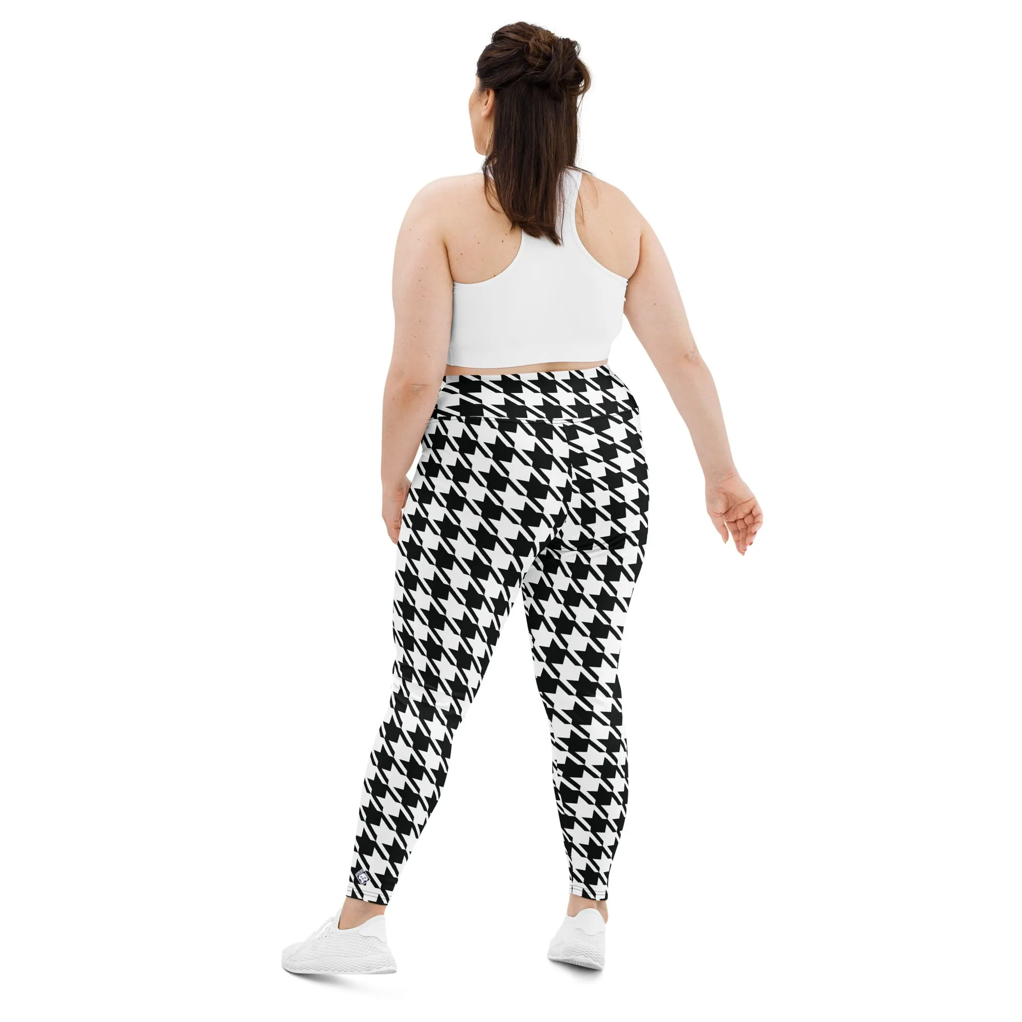 Tailored Fit: Houndstooth Workout Leggings for Plus Size Women