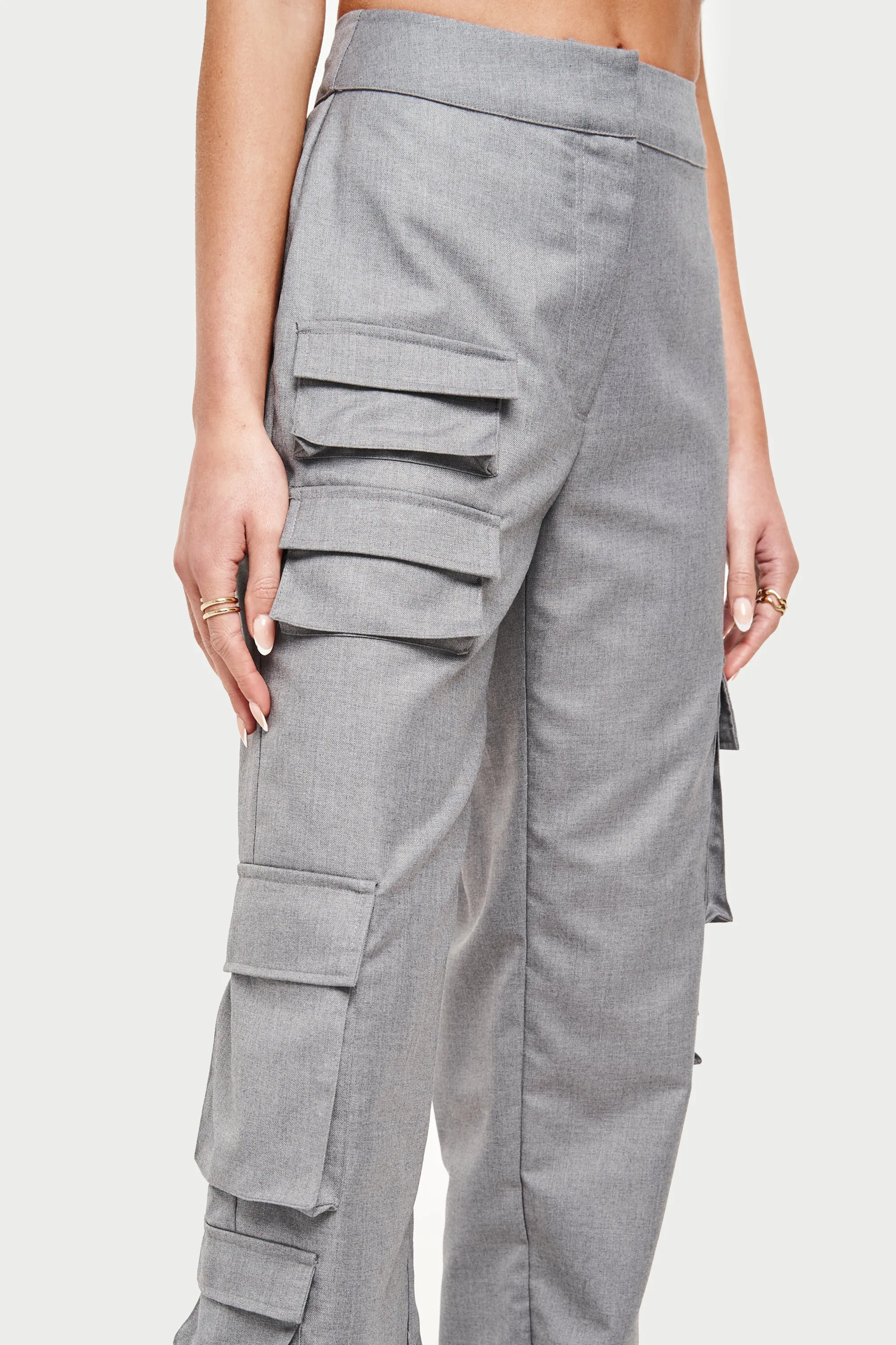 TAILORED MULTI POCKET CARGO TROUSER - GREY