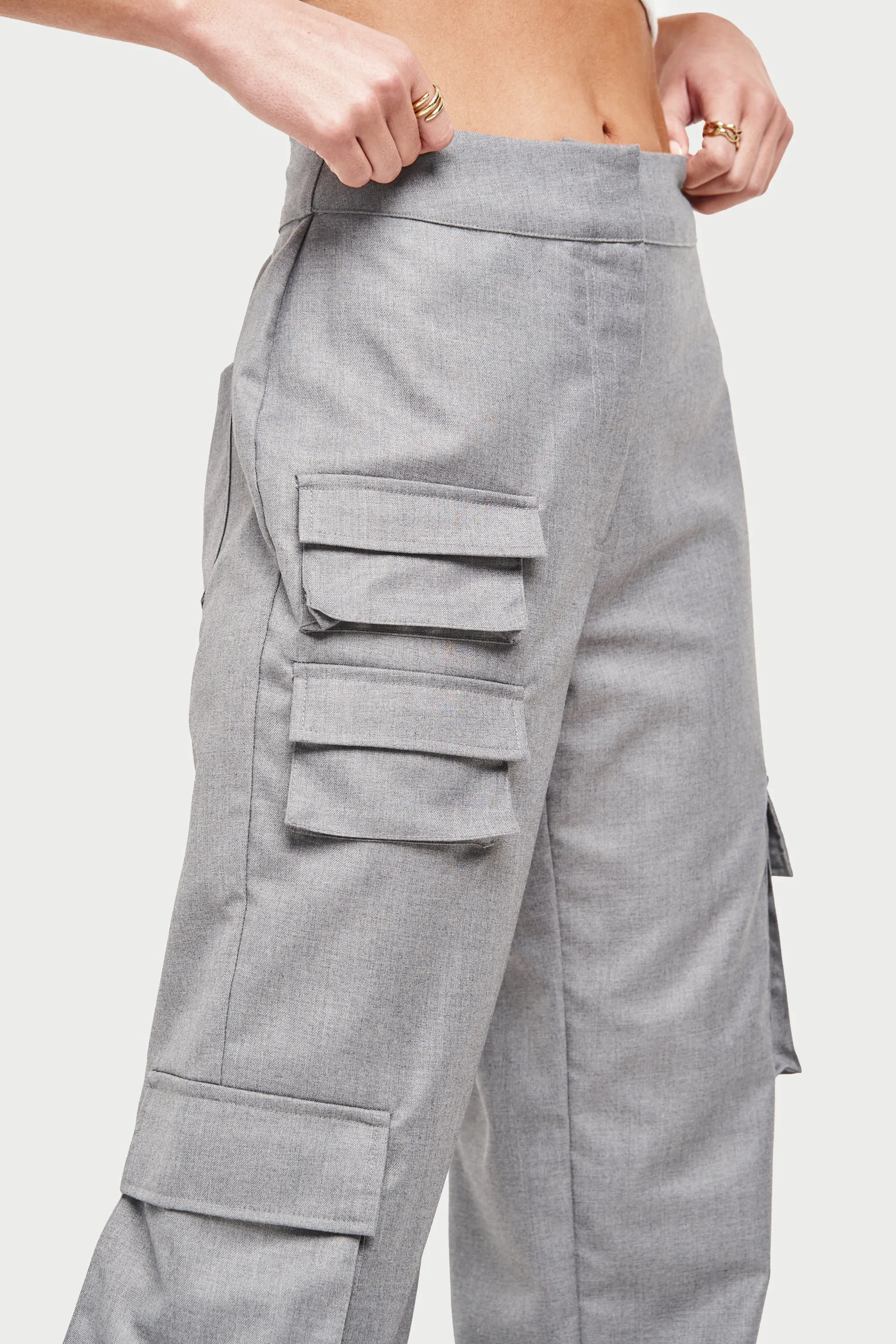 TAILORED MULTI POCKET CARGO TROUSER - GREY