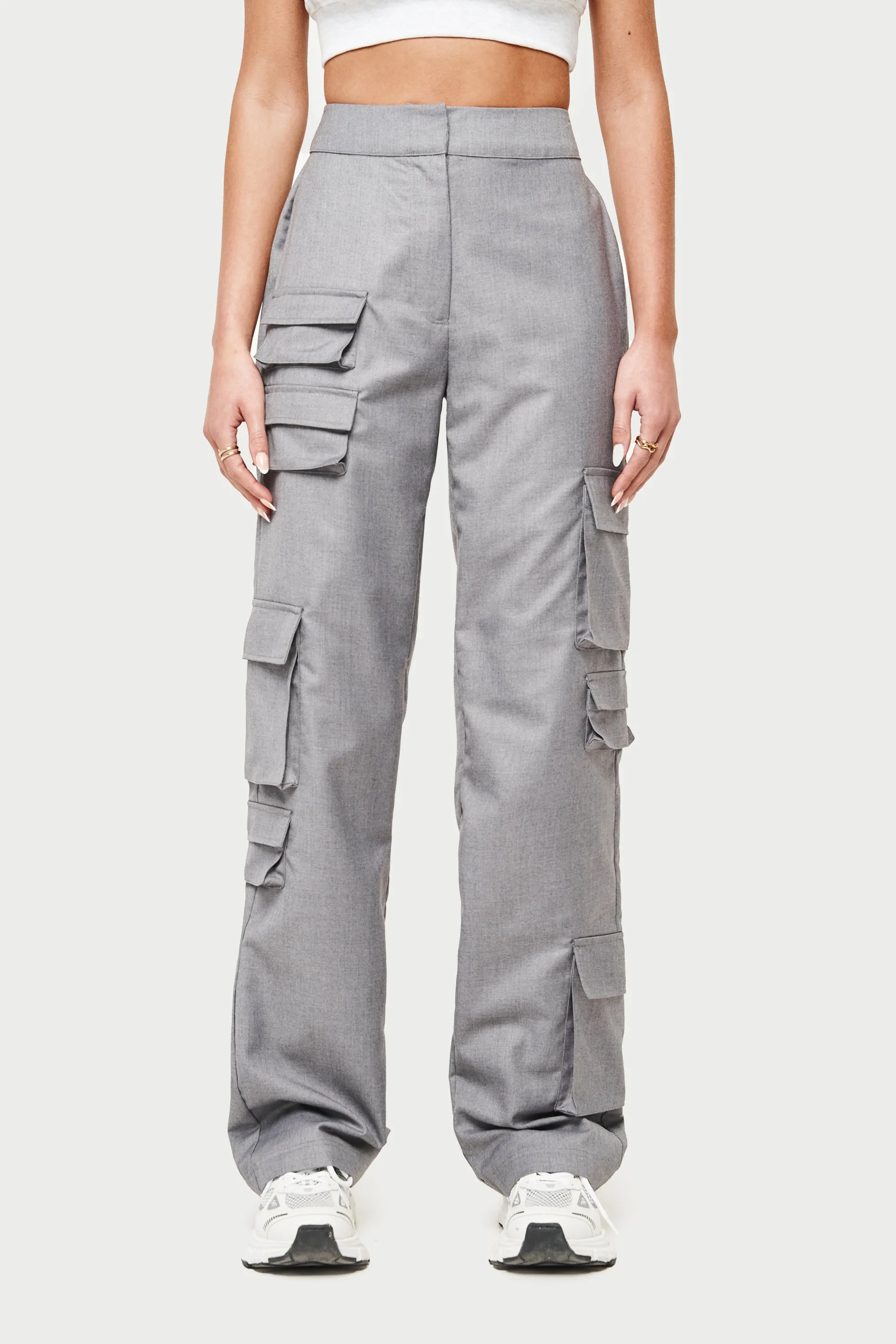 TAILORED MULTI POCKET CARGO TROUSER - GREY