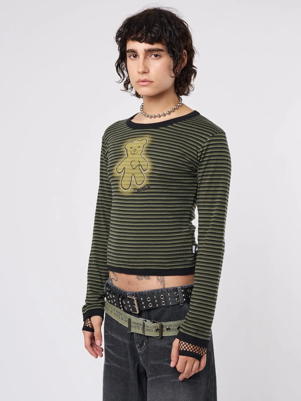 Teddy Green Striped Top