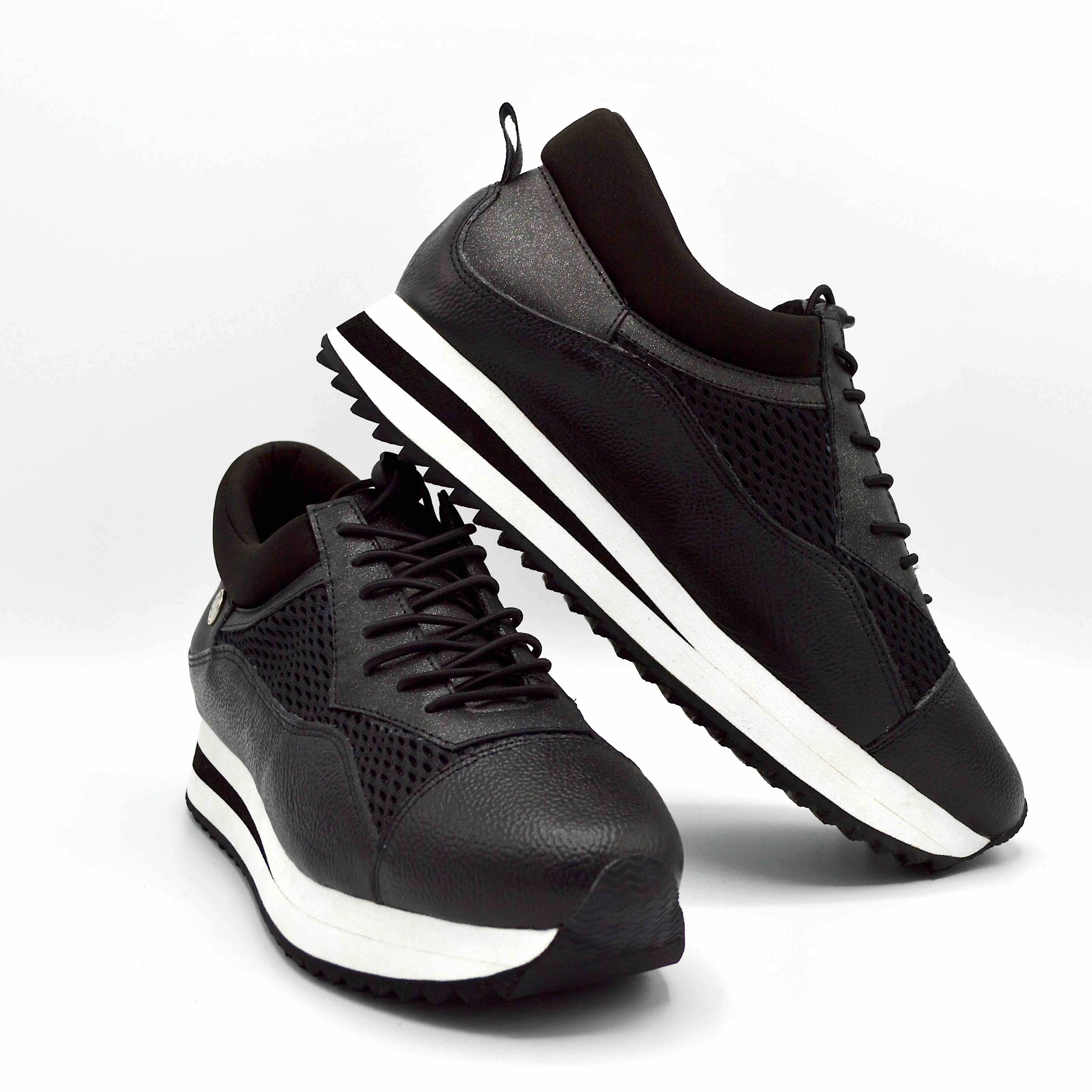 VERSE ELEVATED TRAINER - BLACK LEATHER/MESH