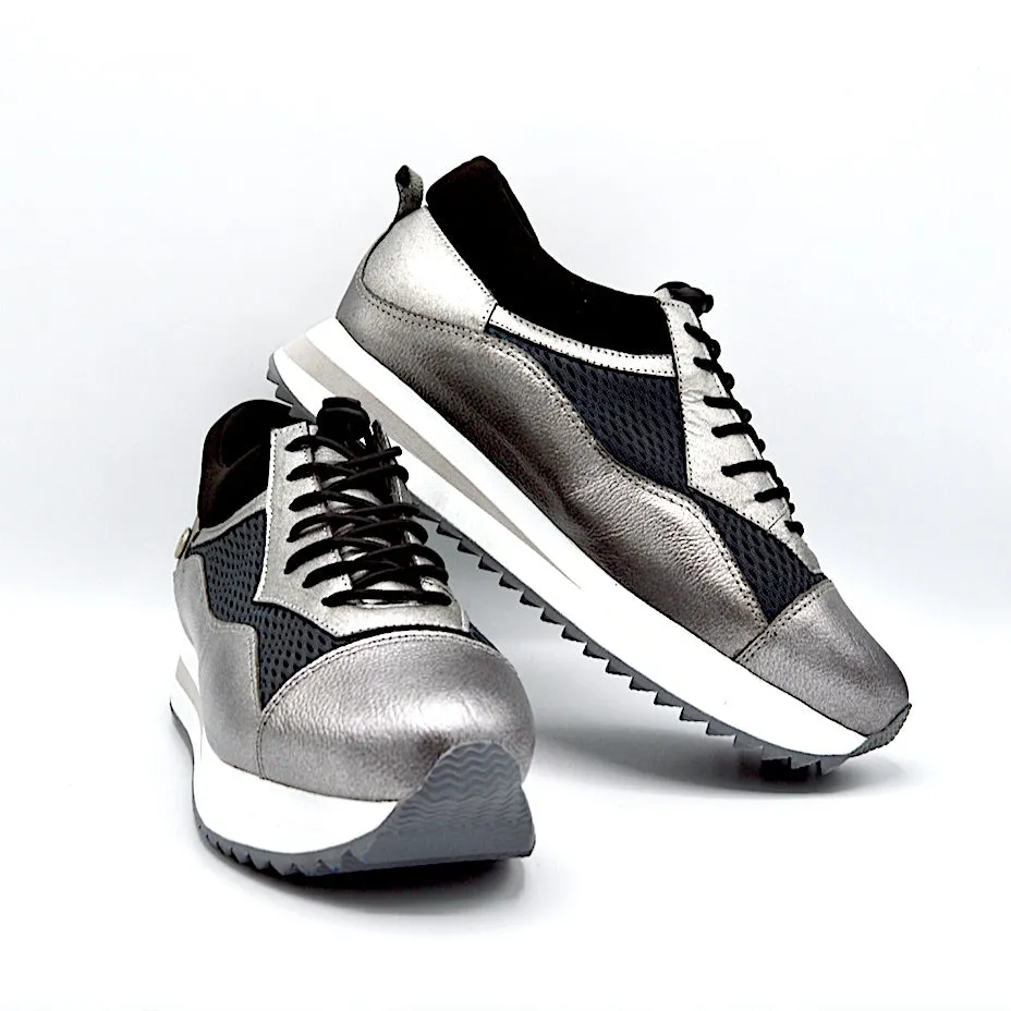 VERSE ELEVATED TRAINER - SILVER LEATHER/BLACKMESH